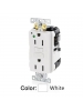 Leviton G5262-WTW - 15A - 125V - NEMA 5-15R - 2P - 3W - SmartlockPro Self-Test GFCI Duplex Receptacle - Extra-Heavy Duty Industrial Grade - White
